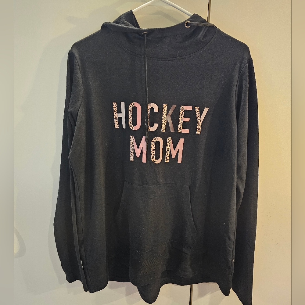 Adrienne Vittadini Black 'Hockey Mom' Hoodie